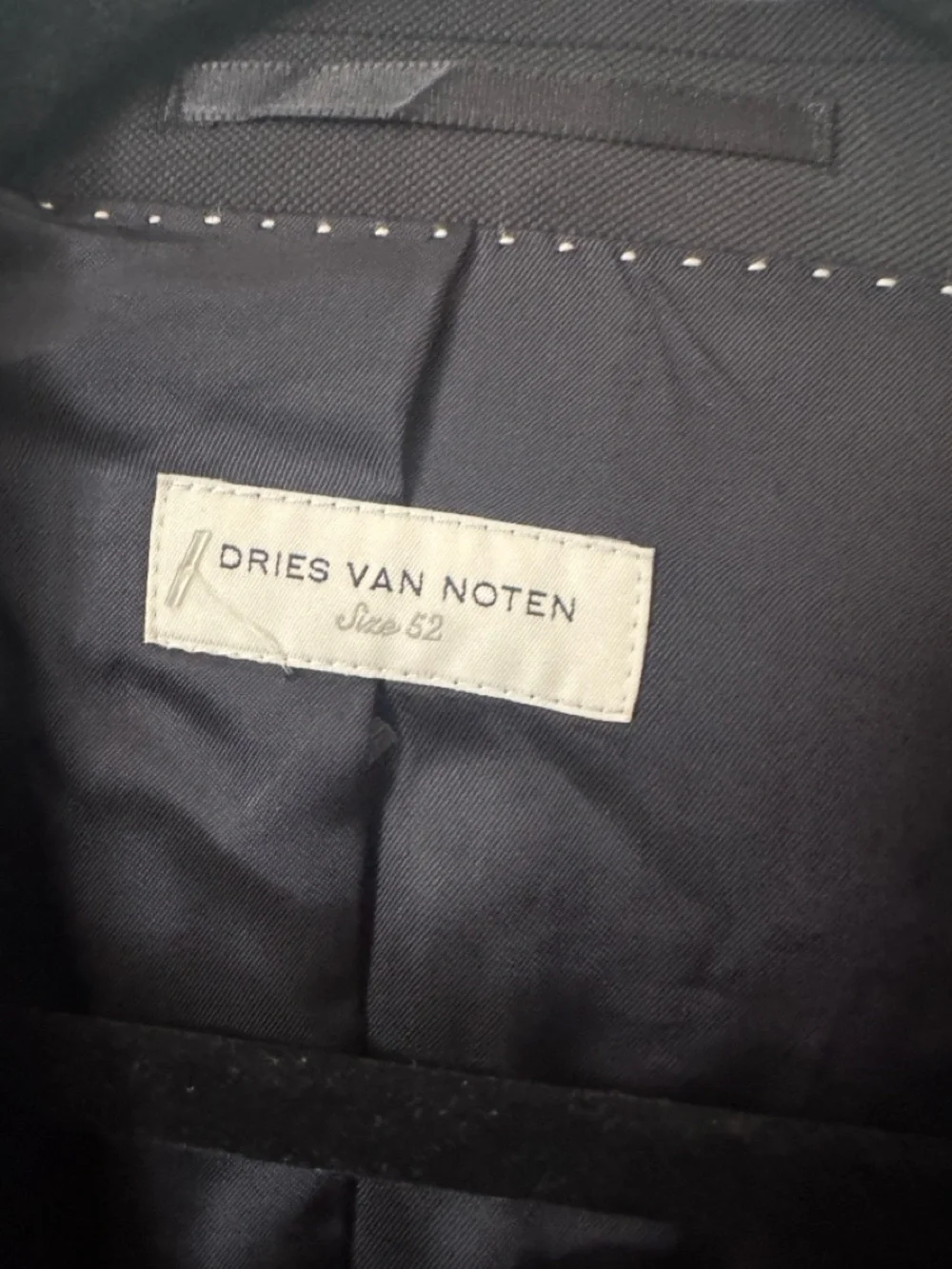 Dries Van Noten Black Cotton-Wool Unstructured Blazer Jacket EU 52